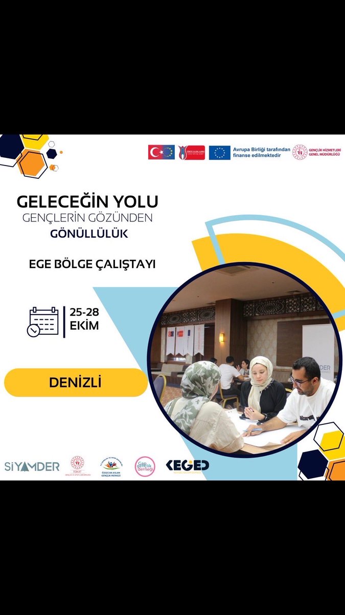 siyamder's tweet photo. Geleceğin Yolu: Gençlerin Gözünden Gönüllülük projesi Ege Bölge Çalıştayı katılımcı çağrısı başladı!
📍Beşinci durağımız 25-28 Ekim Denizli!
Detaylı bilgiler ve başvuru için biodaki formu inceleyiniz! https://t.co/RC5czKSDTP