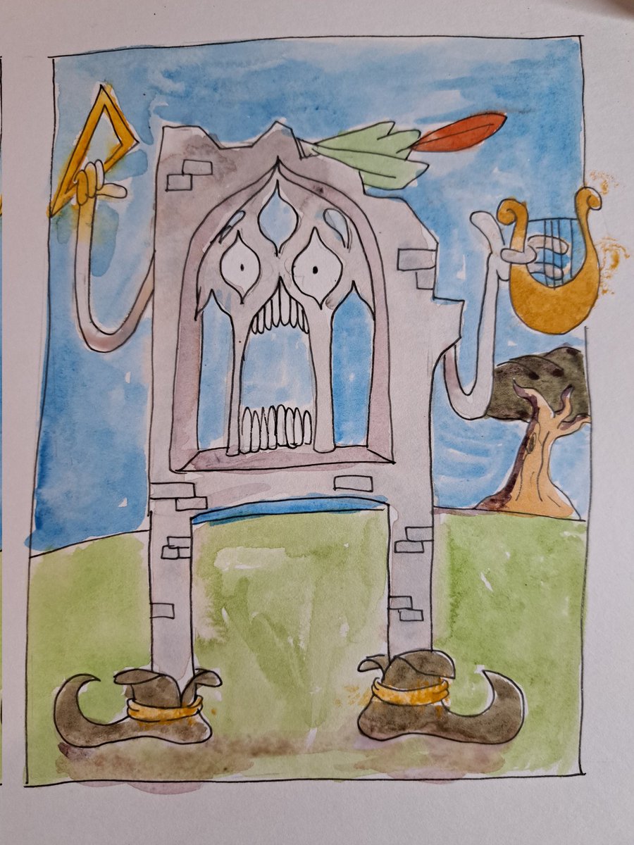 Zelos_of_Italy's tweet image. Day XIX: Tracery

&quot;architecture is solidified music&quot;
-Johann Wolfgang von Goethe

#tracery #inkoctober #DarkFantasy