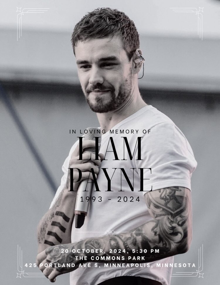 HeyWhtUpGuysYes's tweet photo. Continuing to try to reach Minnesota Directioners &amp; Liam Payne fans

The memorial has been set for Sunday at 5:30 pm

Where: the commons park in Minneapolis

Thank you guys and everyone hopes to see you there to remember Liam 💜 https://t.co/MIszCIZQyt