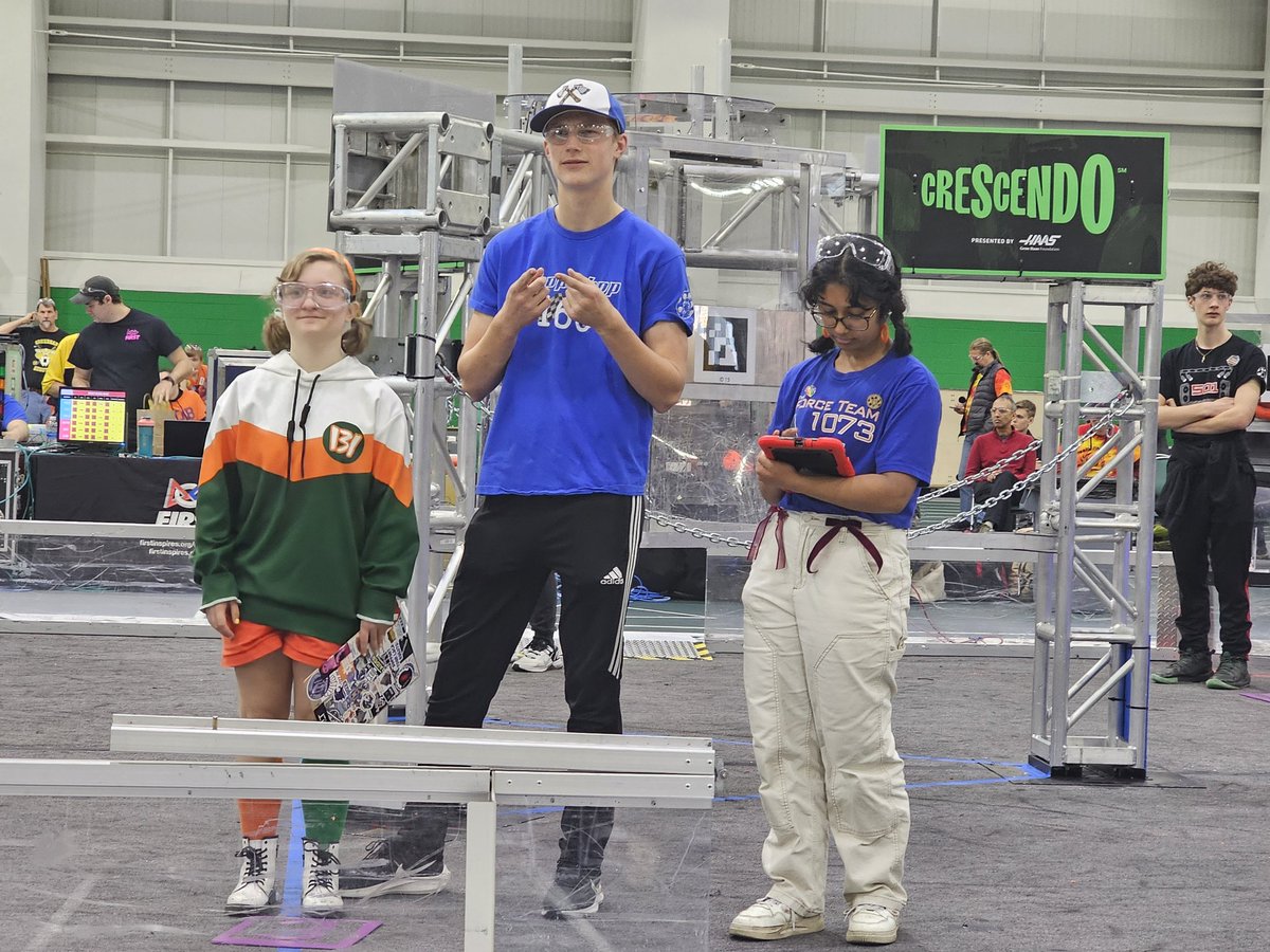 We're in playoffs this afternoon as the third alliance with <a href="/ChopShop166/">Chop Shop</a> and <a href="/FRCTeam131/">C.H.A.O.S. 131</a>!

#omgrobots #morethanrobots #FIRSTNH #WeAreNE #frc1073 #hbrb #hollisbrooklinehighschool #hollisbrookline #hollisbrooklinecavaliers