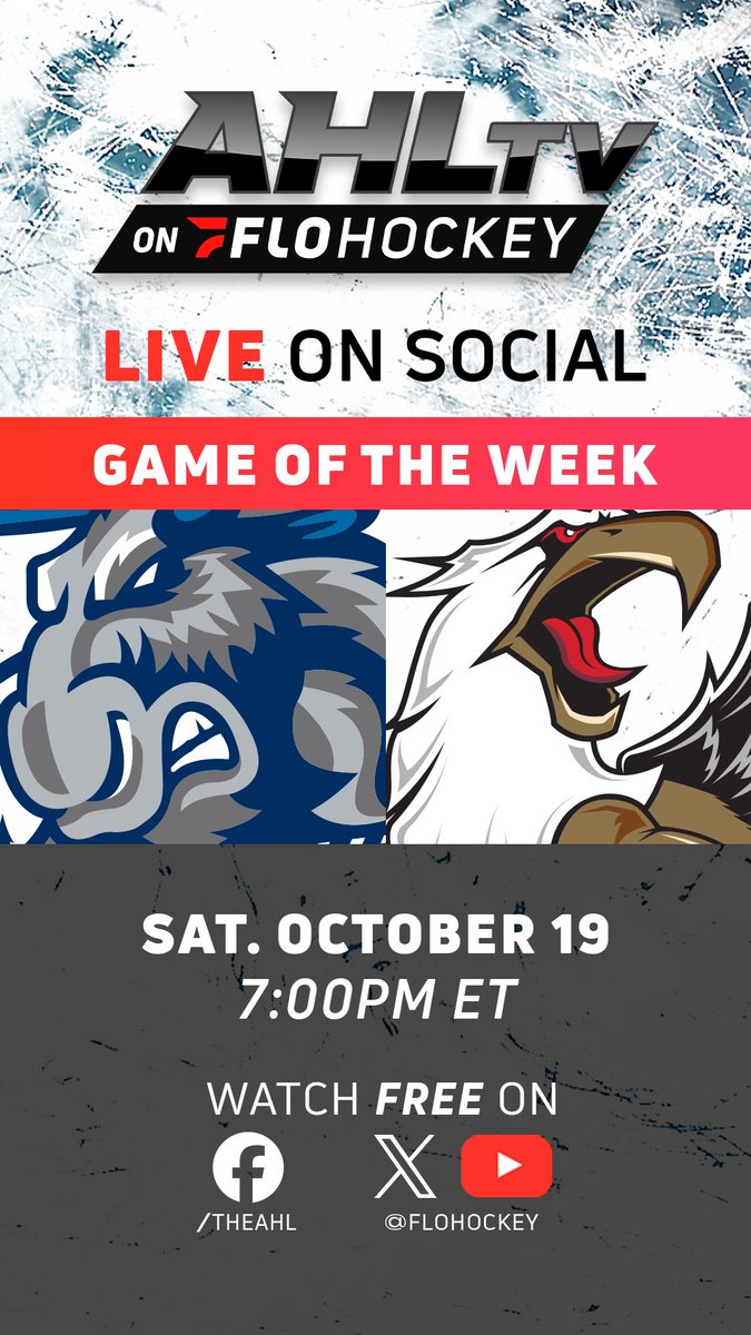 TheAHL's tweet photo. Saturday entertainment🍿
#AHLToday
📅: October 19
📺️: https://t.co/xslzIvekI0
🆓: #MBvsGR free on @FloHockey's Facebook, X, and YouTube accounts https://t.co/p5zbvzuk80
