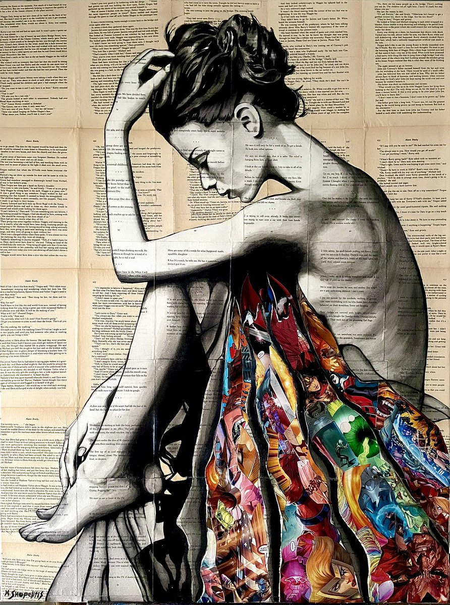 Dance me to the end of love’

‼️New original artwork ‼️

Ink on vintage book pages with comic book art collage on main subject.

Size: 75x100 cm

DM for inquiries 👍

#ballerina #ballerinas #ballerinaart #comicbookart #inkartist #inkdrawing #inkart #bookpages #bookpagesart