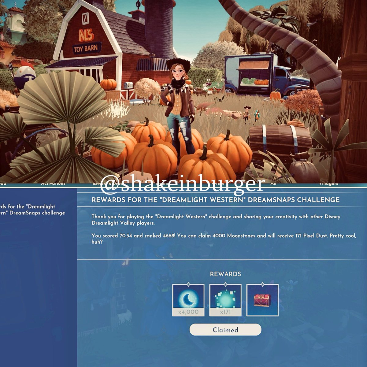 shakeinburger_'s tweet photo. “Dreamlight Western” Dreamsnap in @DisneyDLV 🤠🌵🎃🥚🧡
#ddlv #ddv #disney #disneydreamlightvalley #dreamlightvalley #contentcreator #dreamsnaps #moonstones #girlgamer #cozygamer #cozygames #fyp #trending #pcgaming #pcgamer #gamer https://t.co/Il63OxTnLL
