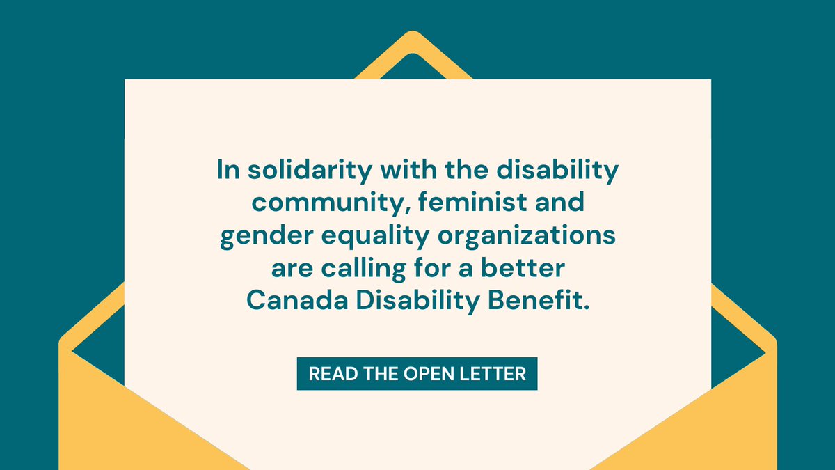 Canada is facing a crisis of disability poverty that disproportionately impacts women and gender-diverse people.

As feminists, we’re amplifying the disability community's demands for a better Canada Disability Benefit.

Read the letter: leaf.ca/submission/fem…