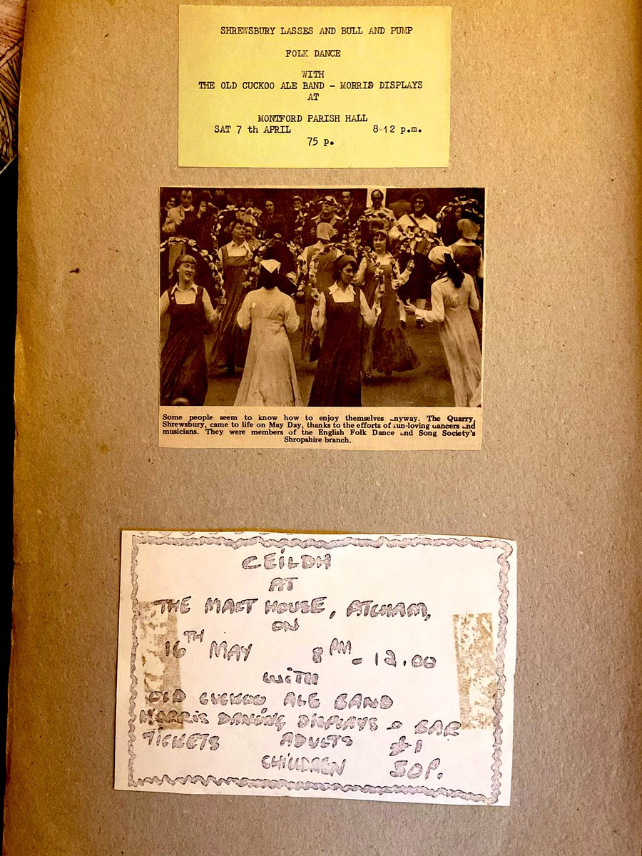 shrewsmorris's tweet photo. The National Gathering in 1977, acceptance into @TheEFDSS, folk dancing, displays and ceilidhs in #Shrewsbury, #Montford and #Atcham. All part of being in @shrewsmorris in 1977-‘79. #shrewsburymorris50th2026 😊👍🪗💃🕺 https://t.co/Q6aLGFdgNc