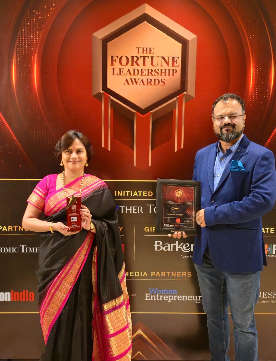 DishaF_India's tweet photo. Proud to announce that we received the "Most Trusted NGO" of India Award by The Fortune Leadership Awards today. 
Many congratulations to our entire team for their hard work. We will continue to strive to make the world a better place. https://t.co/Bj259eE1jq