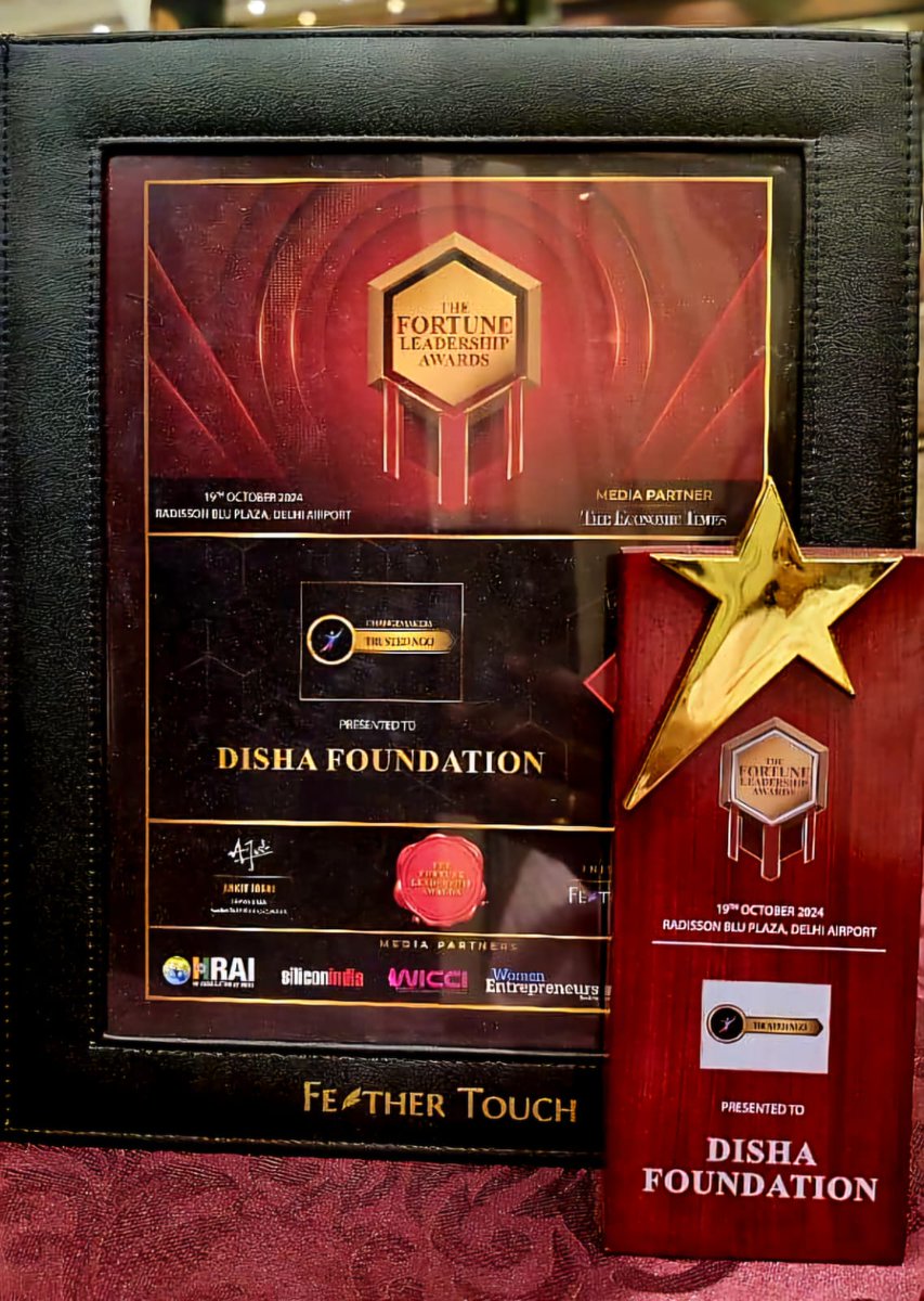 DishaF_India's tweet photo. Proud to announce that we received the "Most Trusted NGO" of India Award by The Fortune Leadership Awards today. 
Many congratulations to our entire team for their hard work. We will continue to strive to make the world a better place. https://t.co/Bj259eE1jq