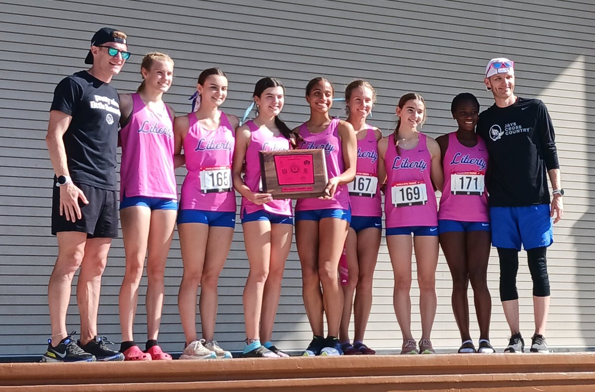 CONFERENCE CHAMPS.

The <a href="/JaysXC/">Liberty Cross Country</a> girls win the KC Suburban Red Conference Championships.

Six of the seven Blue Jays medaled.