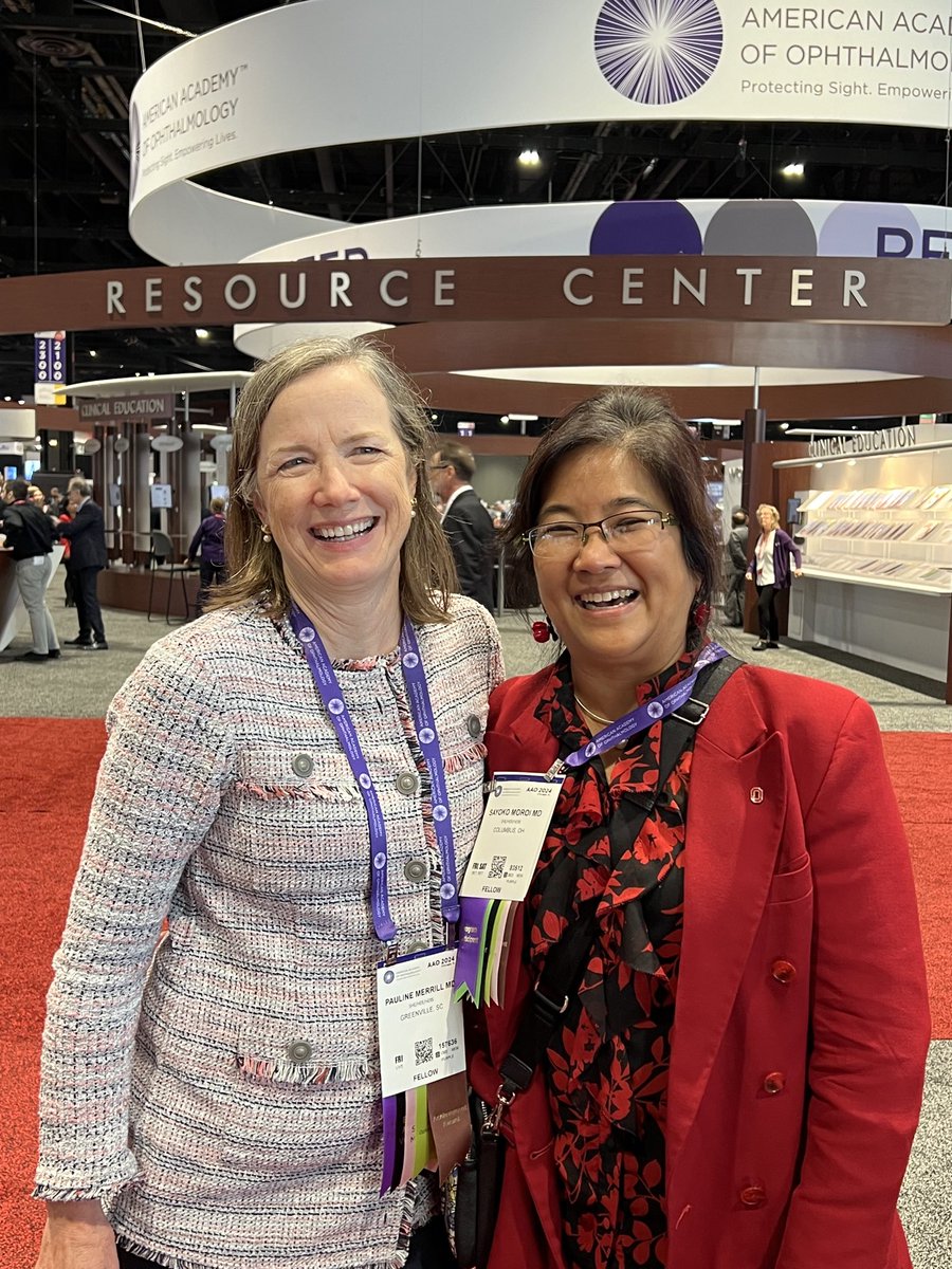DrSyMoroi's tweet image. @OhioStateMed graduate #cornea Dr. Helen Wu & @dukeeyecenter co-resident #retina Pauline Merrill re-connecting @aao_ophth