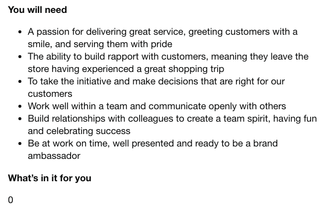 Looking for jobs on the DWP website, and this advert for a job at Tesco did make me laugh!