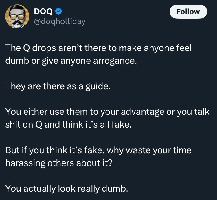 PokerPolitics's tweet photo. I bring up the fact that Q never got anything right because it helps prevent people from joining the movement because they see your so-called prophet is a fraud. Finding out one person read my thread and left QAnon was joyous day in my life. https://t.co/IhzK5Emua1