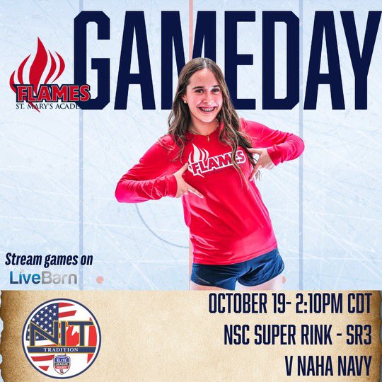 Game 3 coming your way this afternoon! Keep it up 🔥Flames🔥!! Stream on LiveBarn #smaprepflames #nittraditiontournament
