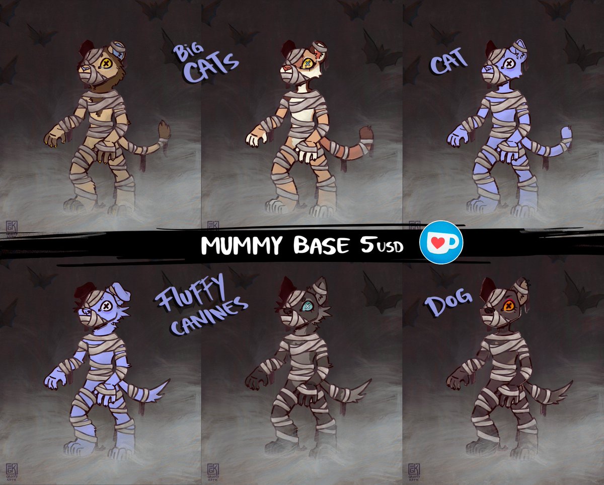 Groovy_Kath's tweet photo. 💀 Get mummified and ready for some Spooky time! 🎃

Simply color and edit for your characters!

My first base on my Kofi shop!

https://t.co/GH6tHUhdLi

Canines and felines 👻

#halloweenart #furryart #furry #art https://t.co/50ugR2G9wR