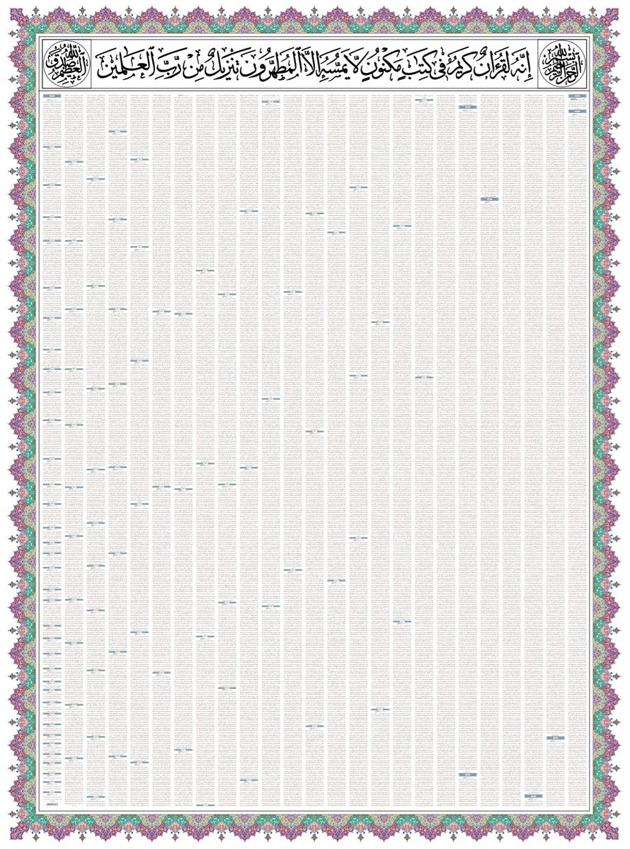 LIASKOLO's tweet image. Le Qurʾān, en entier, sur une seule page.