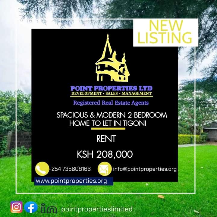 PointPropert254's tweet photo. To Let 
Kshs 208,000

Location: Tigoni

A Spacious And Modern 2bedroom Home (A Total Of 173sqm) Filled With Lots Of Natural Lighting, Built 
Call;0735608166

Martha Koome
Saliba
Arsenal
#BOUARS
Red card
Sterling https://t.co/3hOWX7nuGi