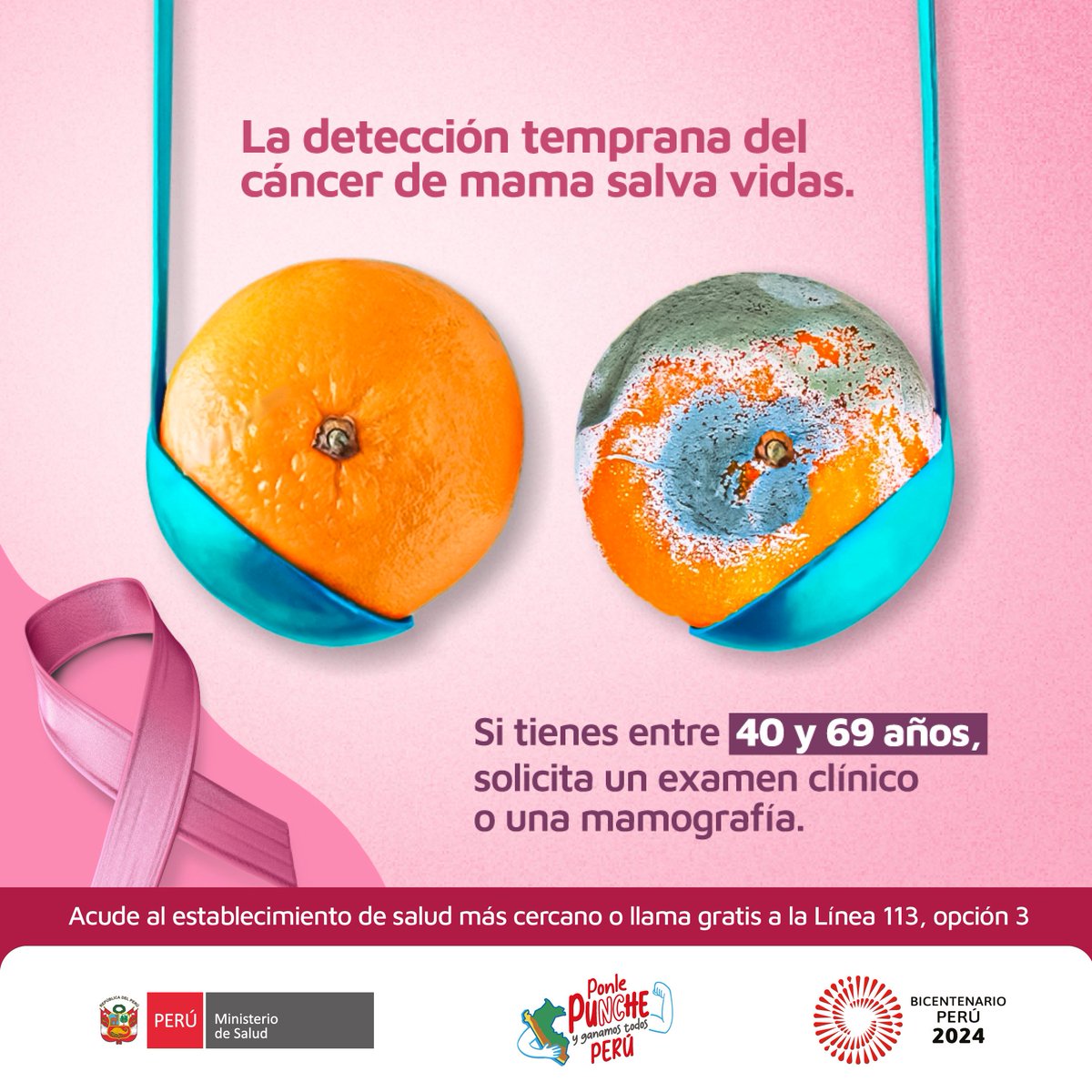 Minsa_Peru's tweet image. 🗓️ En el Día Internacional de la Lucha Contra el Cáncer de Mama recuerda la importancia de la detección temprana para salvar vidas. Acude a tus chequeos preventivos.
