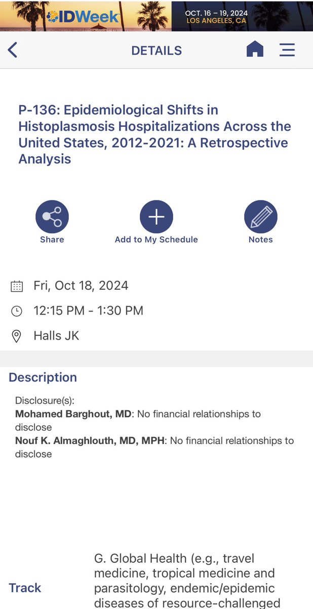 noufkmag's tweet photo. Beyond excited to share our comprehensive research on nationwide histoplasmosis hospitalizations (2012-2021)—unveiling critical trends among key risk groups, including HIV, immunosuppressed patients, and transplant recipients, along with vital mortality outcomes! Huge kudos to rising star Dr. Mohamed Barghout @mo_barghout for the amazing teamwork! 🎉 We are both honored to receive the IDWeek Trainee Travel Award! Massive thanks to @BrownIDprogram leadership Dr. Cheston Cunha and Dr. Martha Sanchez, for their unwavering support throughout my Brown University ID fellowship. Couldn’t have done it without you! 🙌

Join us on-site or virtually at P-470 and feel free to reach out with any questions! We’d love to connect and discuss our findings further.

#IDWeek2024 #InfectiousDiseases #TeamworkMakesTheDreamWork #Grateful #Histoplasmosis #PublicHealth #Mycology #Match2025 #InfejctiousDiseasesEpidemiology #HIV #TxID #IDEpi #IDXPosts @IDWeekmtg @IDSAInfo @AST_IDCOP @HIVMA
