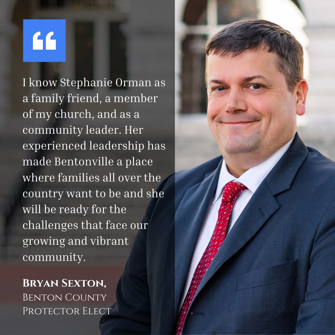 Stephanie Orman Mayor of Bentonville (@ormanformayor) on Twitter photo Honored to have the ๐ฒ๐ป๐ฑ๐ผ๐ฟ๐๐ฒ๐บ๐ฒ๐ป๐ ๐ผ๐ณ ๐๐ฒ๐ป๐๐ผ๐ป ๐๐ผ๐๐ป๐๐ ๐ฃ๐ฟ๐ผ๐๐ฒ๐ฐ๐๐๐ผ๐ฟ ๐๐น๐ฒ๐ฐ๐ Bryan Sexton! His commitment to justice aligns with our shared mission to keep Bentonville safe and thriving. Together, weโll continue building a stronger, more connected com Honored to have the ๐ฒ๐ป๐ฑ๐ผ๐ฟ๐๐ฒ๐บ๐ฒ๐ป๐ ๐ผ๐ณ ๐๐ฒ๐ป๐๐ผ๐ป ๐๐ผ๐๐ป๐๐ ๐ฃ๐ฟ๐ผ๐๐ฒ๐ฐ๐๐๐ผ๐ฟ ๐๐น๐ฒ๐ฐ๐ Bryan Sexton! His commitment to justice aligns with our shared mission to keep Bentonville safe and thriving. Together, weโll continue building a stronger, more connected com