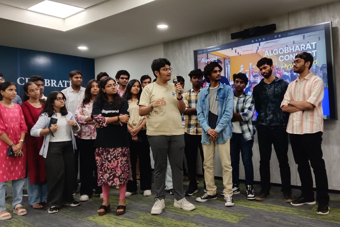 Algo_Bharat's tweet photo. Wrapping up an exciting few days with Hyderabad’s developer community and university faculty. First was AlgoBharat Connect at @THubHyd, the world’s largest tech incubator and home to the first ever @AlgoFoundation Startup Lab. We had a packed room of devs from nearly a dozen #Algorand Blockchain Clubs participating in our #Road2Impact Developer Track challenge, many who will be joining Team Algorand at DevCon next month. 

Next was the fourth in our series of Faculty Development Programs, two packed days of presentations and hands-on workshops hosted by one of India’s outstanding women’s engineering colleges, G. Narayanamma Institute of Technology and Science, @GnitsI. #Blockchain training for 50+ professors from across the region, preparing to educate the next generation of developers.

Learning, building, changing the world. It all comes together at the #Algorand India 🇮🇳 Summit on Dec 7 & 8 in Hyderabad. Registration opens next week. 🚀