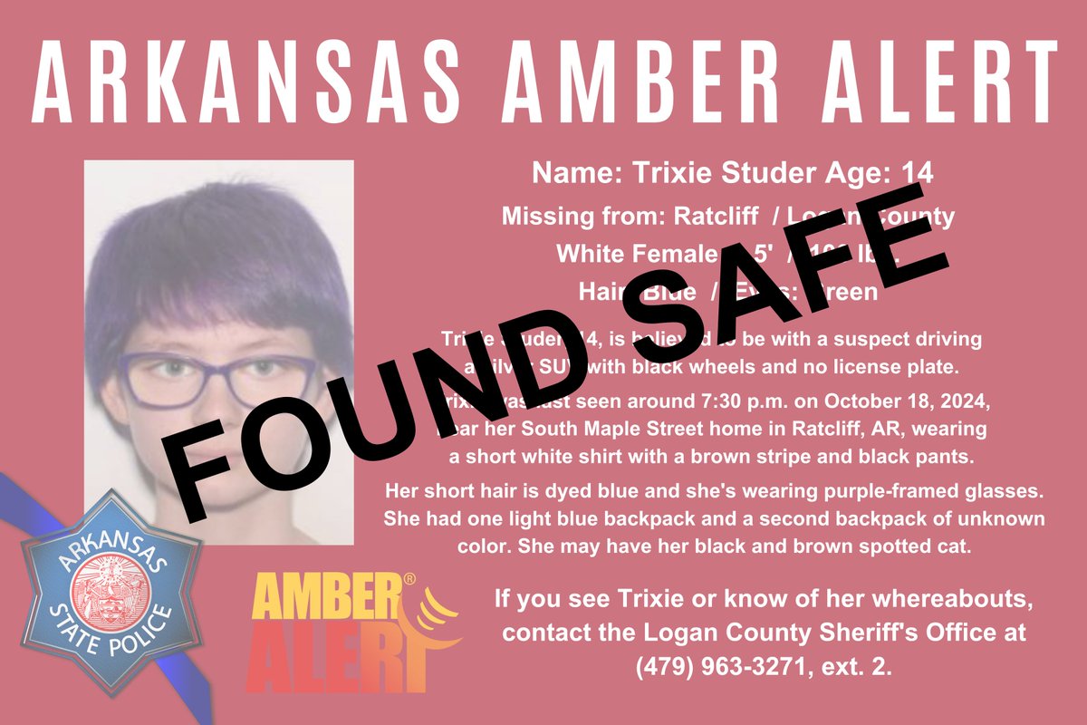 *FOUND SAFE!*
(As of 12:35 p.m., 10/19/2024)

Trixie Studer, 14, was found safe in the company of a 14-year-old boy reported missing from Wadesboro, N.C. 

Thank you for sharing.