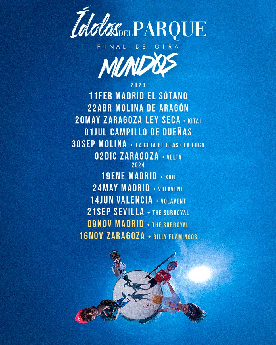 Estamos desaparecidos de esta red social pero...

¿Os habeis enterado que cerramos la gira este 9 de NOVIEMBRE en Madrid y el 16 de NOVIEMBRE en Zaragoza?

Tenéis las entradas aquí: 
dice.fm/event/mx2vdv-i…