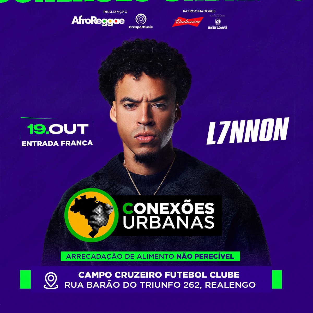 Todos os caminhos te levam para o #ConexõesUrbanas 💚

A volta do maior circuito de shows em favelas do Brasil!

#L7nnon #AfroReggae