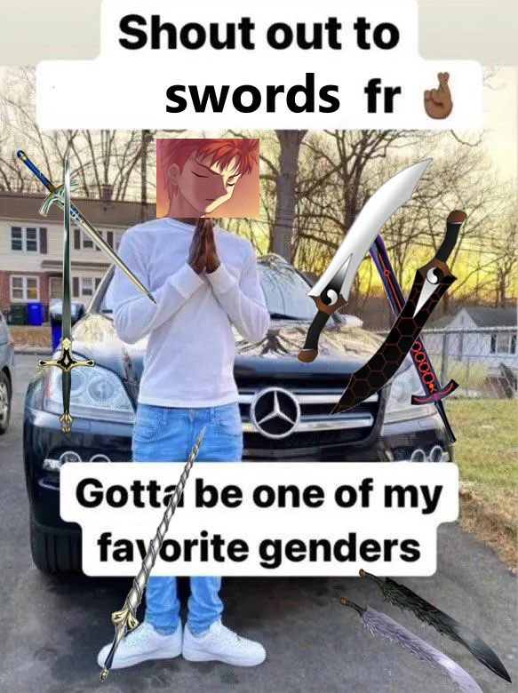 Spronch_Enjoyer's tweet photo. Shoutout to swords frfr #ShirouDay #Swords https://t.co/KkHiw3wOjN