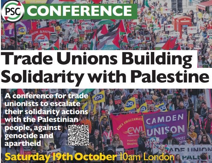 Brilliant Trade Union Conference building solidarity with Palestine this morning and a great show of strength at the protest this afternoon in Trafalgar Square.💪💪💪