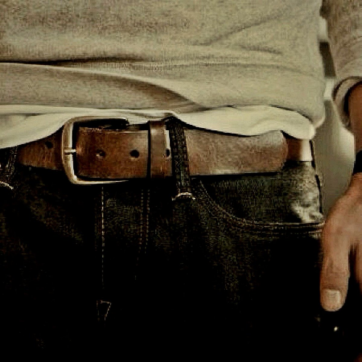 *the sounds of a belt being unbuckled echoing through the air*