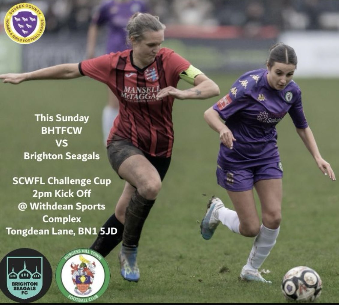 Get yourself down to the Withdean tomorrow as Hill look to make more cup progress when we take on @brightonseagalsfc 

Entry is FREE so come down and get behind the girls in Green and Black🟢⚫️

#COYH💚🖤 #Green&amp;BlackArmy🟢⚫️ #hillians #womensfootball #sussexfootball