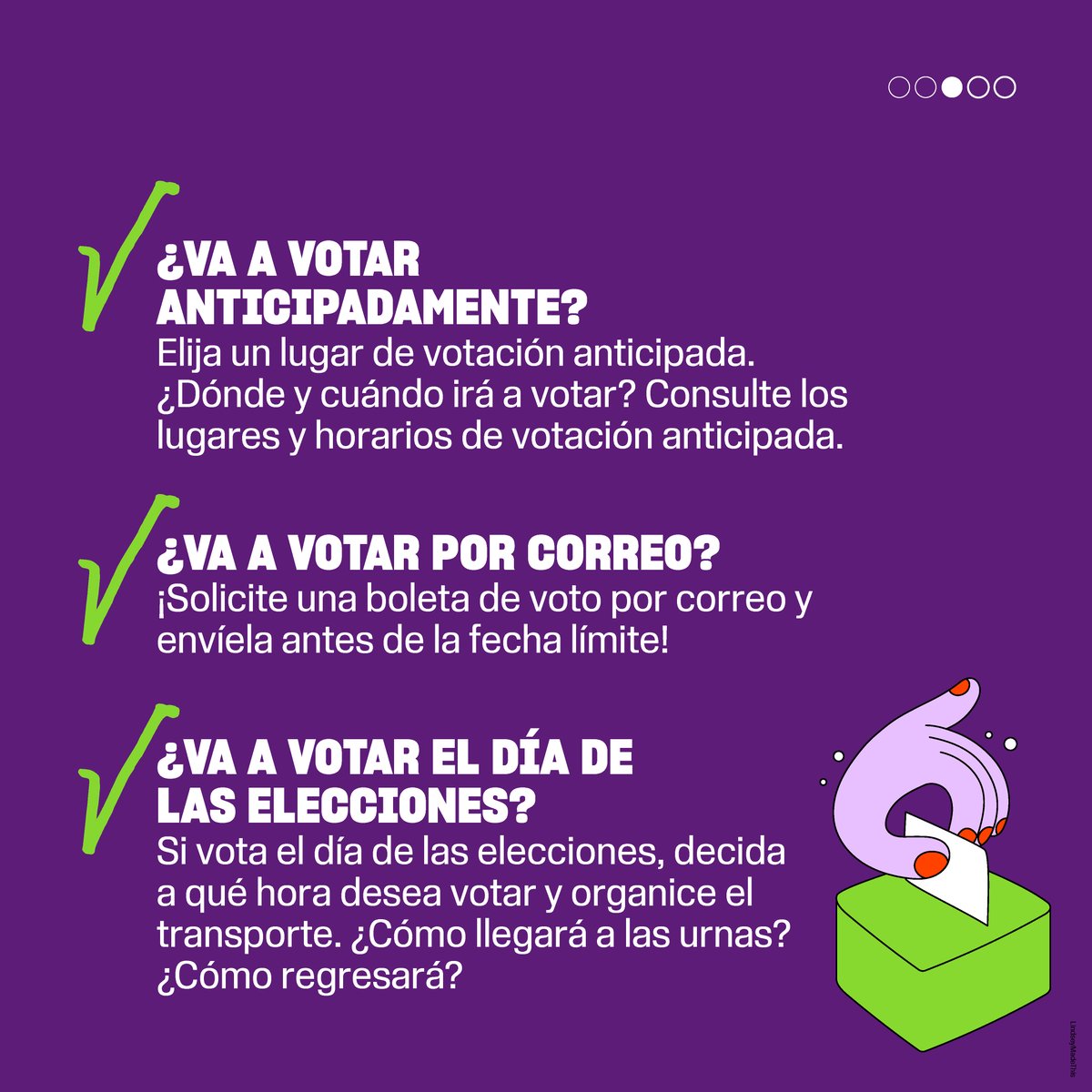 splcentro's tweet image. ¡Anime a sus amigos y familiares a inscribirse y a planificar su voto!

Para guías, recursos e información, vaya a: bit.ly/44qtDQR #Decidimos