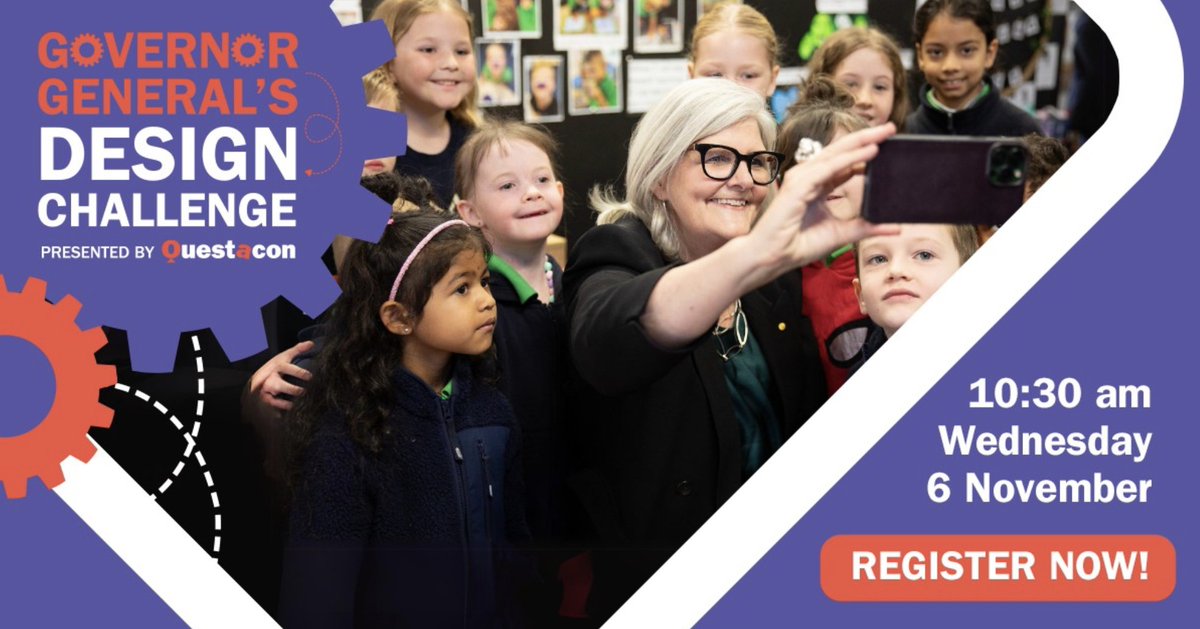 The 2024 Governor-General's Design Challenge is here! Join a FREE virtual workshop led by the Governor-General to tackle real-world problems through design &amp; innovation. Hands-on activities from Questacon’s Engineering is Elementary program! questacon.edu.au/whats-on/event…?

<a href="/questacon/">Questacon</a>