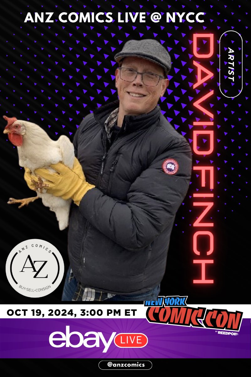 David Finch is streaming with ANZ Comics at 3:00PM ET tune in! (Link in IG story. Schedules subject to changes) ebay.com/ebaylive/event… #nycc #comiccon
