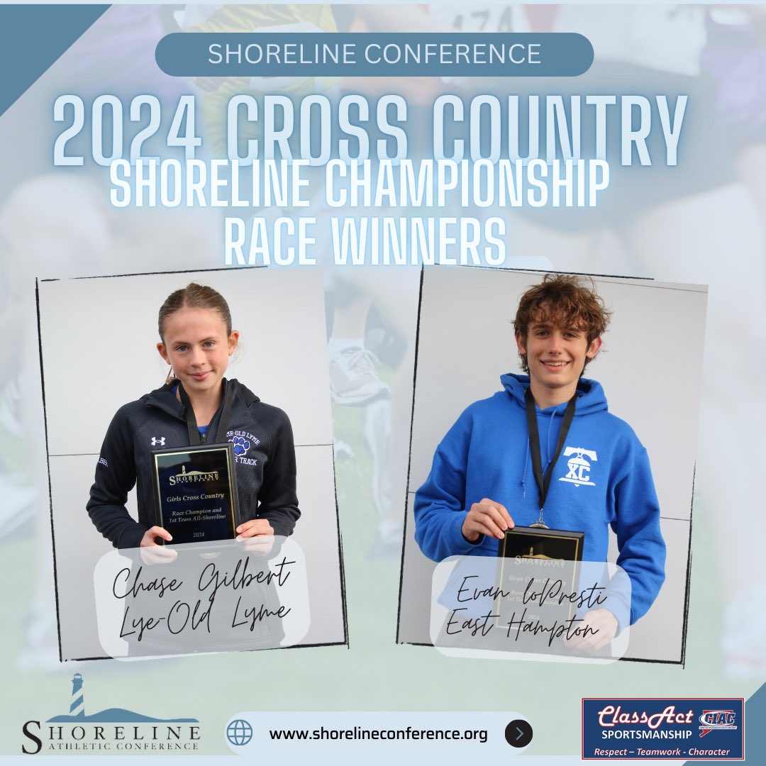 🏆🏃🏼‍♀️🏃🏼Congrats Chase Gilbert &amp; Evan LoPresti for dominating the Shoreline Conference Cross Country Championship races! 👏
#ShorelineConference #ShorelineChampions #Champions #AllConference #RaceChampions