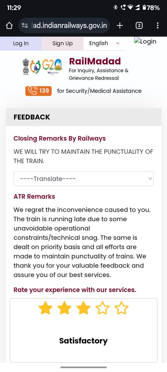 srikanth3303555's tweet image. Already  lodged complaint on so-called worst portal  #Railmadad  they given this #predefined msg check attached below this is how #indianrailways #works @AshwiniVaishnaw @narendramodi won&apos;t consider passengers anyhow 👏👏 now a days railways means #Gatishaktiproject that&apos;s it 👏