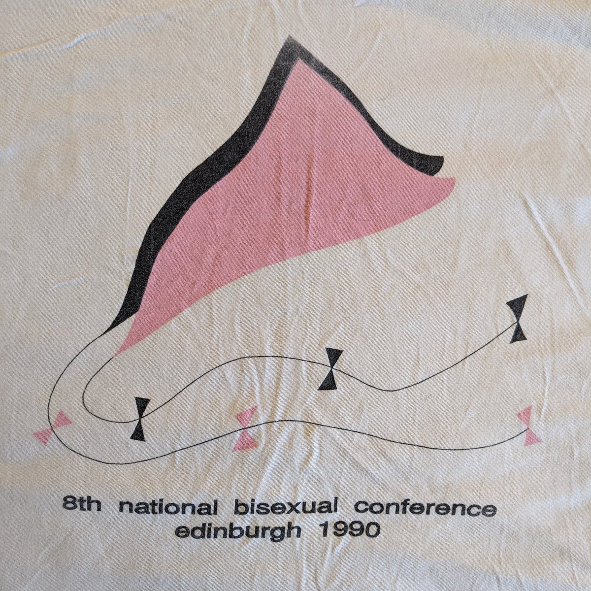 The earliest BiCon t-shirt I have, from BiCon 1990 - then known as the '8th National Bisexual Conference' - in Edinburgh.

Anyone got an earlier one?

BiCon 2024 - the 42nd one! - in London 30th Nov/1st Dec: 2024.bicon.org.uk