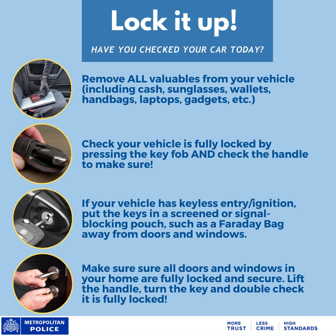 Anyone with information/ CCTV please contact 02087212513 - number not for emergencies. 
Protect your keyless vehicle from theft. Install an Immobiliser, store both keys in signal blocking pouches/ box. <a href="/essex_crime/">Essex Crime & Surrounding Areas.</a>