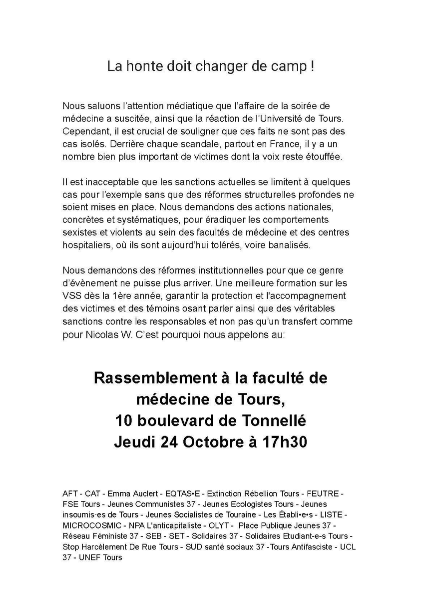 ucl37's tweet photo. Quelqu'un·e pour leur dire qu'à la création d'#AlternativeLibertaire en 1991 on était déjà plus avancé ·e ?
La formation antisexiste est impératif pour faire partie de notre secrétariat fédéral depuis le début !
Rassemblement 10 bd Tonnelé jeudi à 17h30 contre les VSS en médecine https://t.co/mdWzdbWq7y