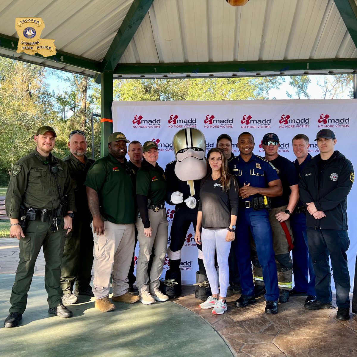LAStatePolice's tweet photo. This morning, Troopers attended the 2024 Louisiana “Walk Like MADD” event in Baton Rouge. The event is one of MADD's signature events that help raise awareness to eliminate drunk and drugged driving. https://t.co/EYX0yFJGnZ