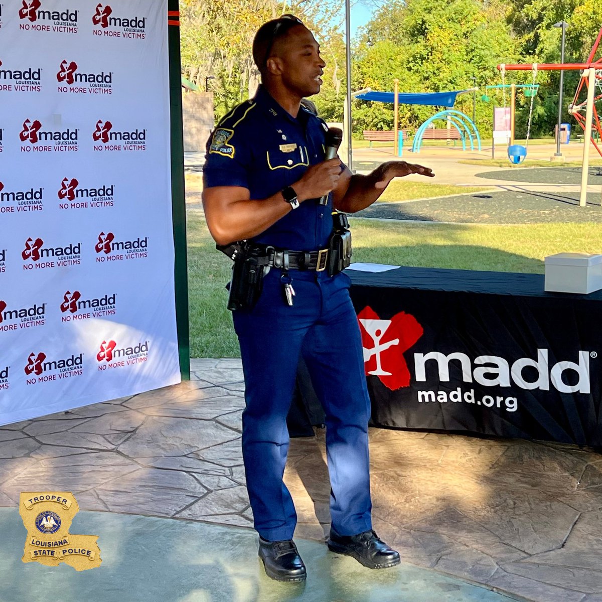 This morning, Troopers attended the 2024 Louisiana “Walk Like MADD” event in Baton Rouge. The event is one of MADD's signature events that help raise awareness to eliminate drunk and drugged driving.