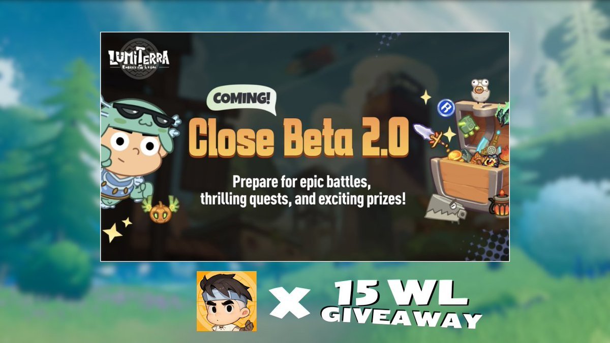 web3_viper's tweet photo. Waitlist Giveaway2 @LumiterraGame

15 WL spots for the upcoming CBT#2 of Lumiterra. 

Steps: 
1. Follow @web3_viper & @LumiterraGame
2. Like + RT   
3. Tag 3 friends with Ronin Address (NO RNS)   #RoninCreator #KindCreator