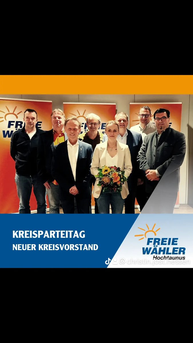 Danke an die Mitglieder unserer Kreisvereinigung: Mit 90% Zustimmung starte ich in meine 2. Amtszeit als Kreisvorsitzende der FREIE WÄHLER Hochtaunus. 🧡