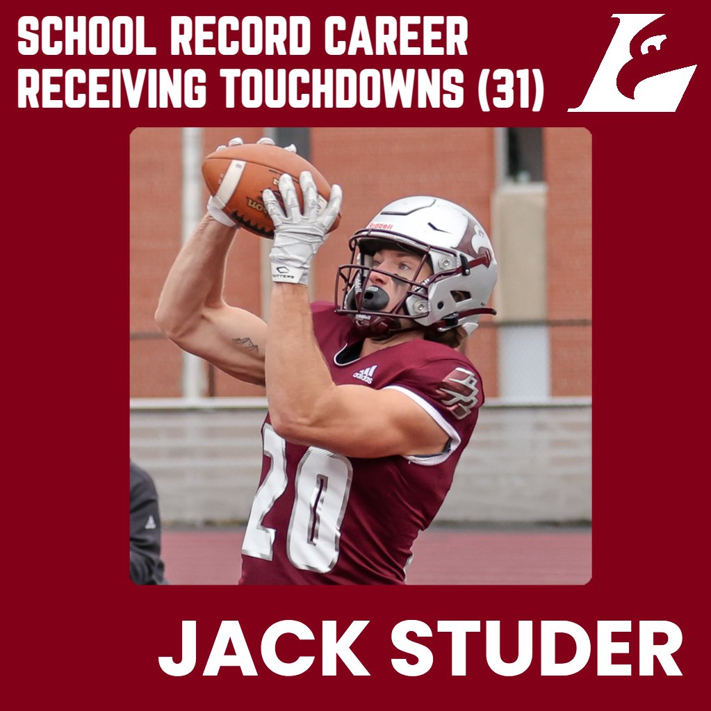 <a href="/UWLEagleFB/">UW-La Crosse Football</a> Jack Studer became the school's career leader in touchdown receptions (31) with a nine-yard touchdown catch in the second quarter at UW-Eau Claire. He breaks Scott Burnoski's (2001-04) school record.