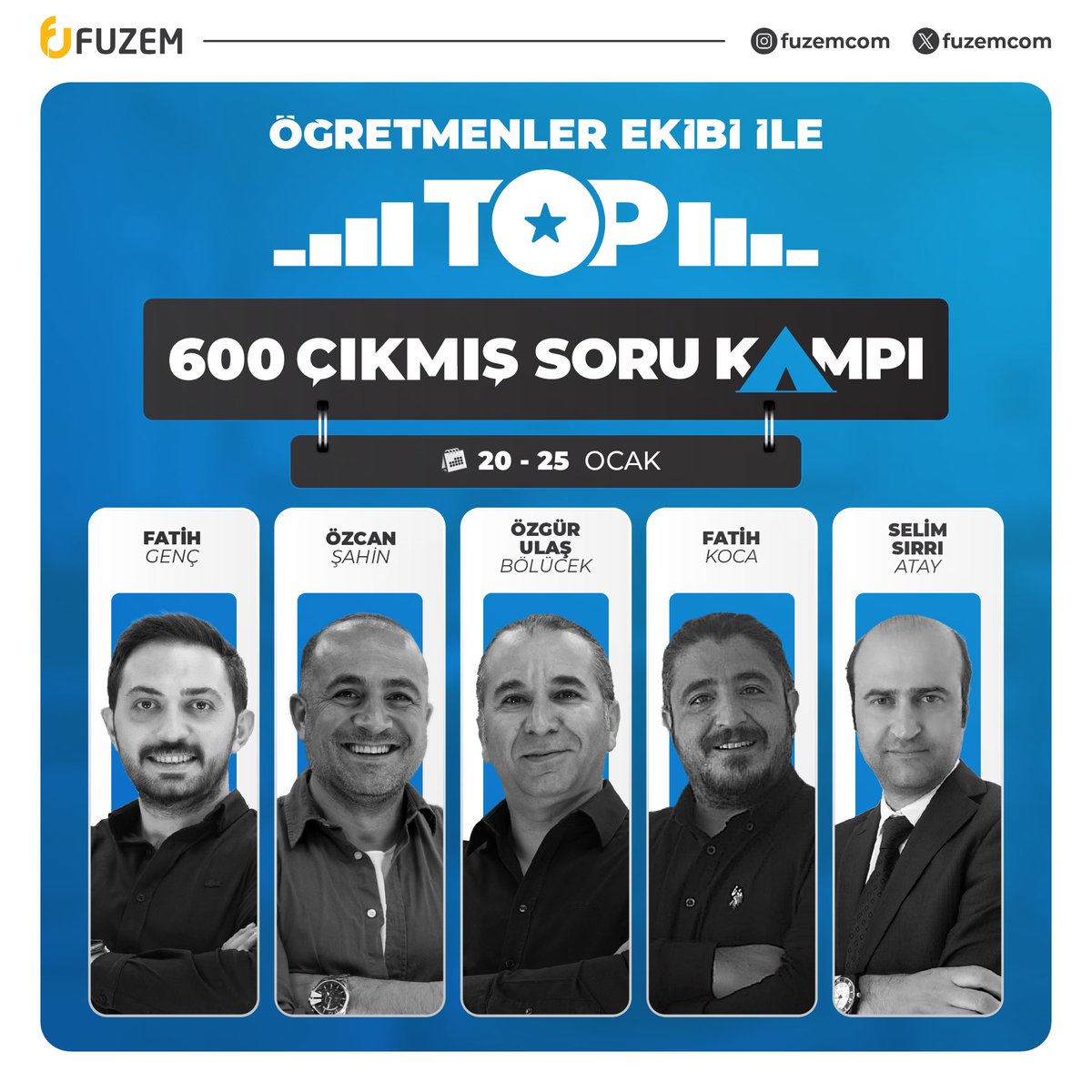 Öğretmenler Ekibi ile TOP 600 Çıkmış Soru Kampı Eğitim Programı sadece fuzem.com’da.
Tarih: 20-25 Ocak 2025 📌

#fuzem #farklıuzem #eğitimbilimleri #kpss #öğretmenlerekibi #ösym #gygk #5yüzekibi