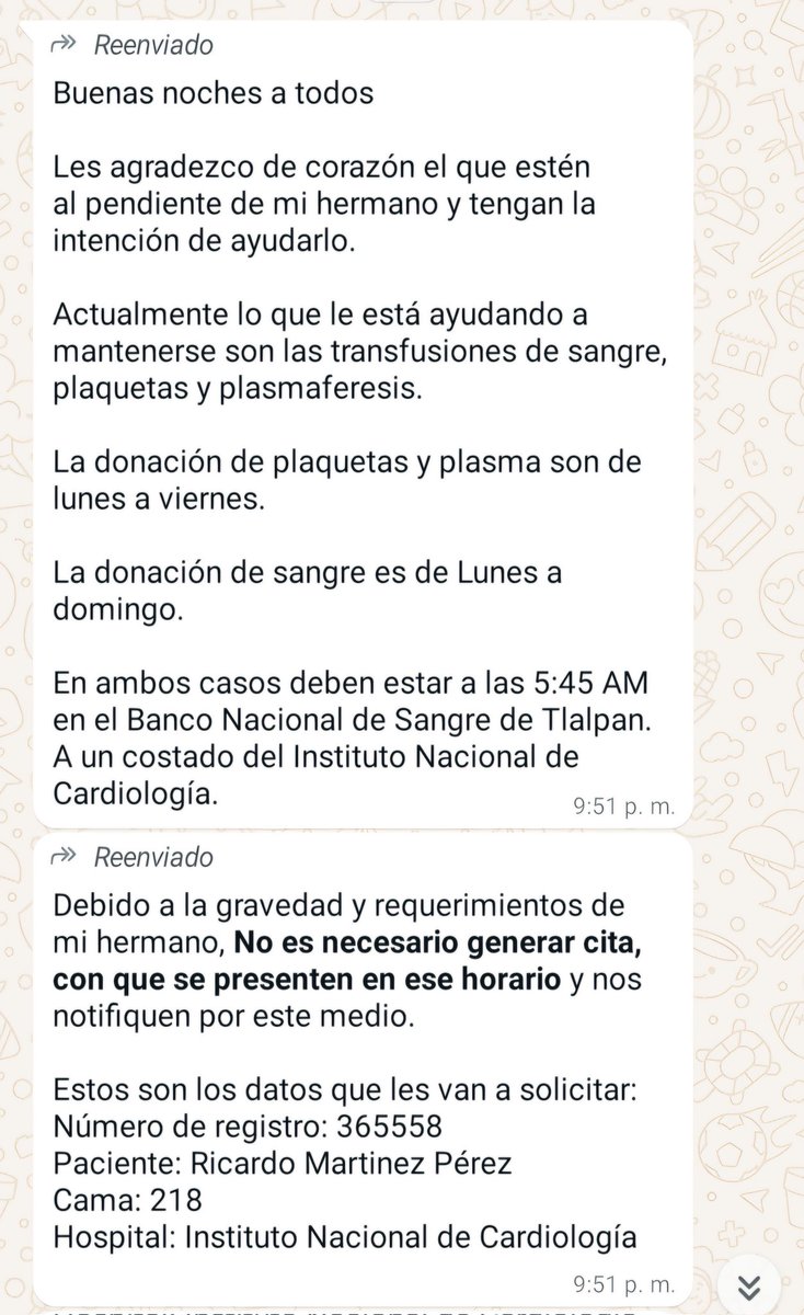 Si alguien es candidato a donante, se solicita su ayuda. Es el papá de un amigo de la escuela de mi hija. El señor es todo lo que él niño tiene, su abuelita recién falleció y la ayuda es prioritaria por el estado de salud. 

Gracias por su apoyo