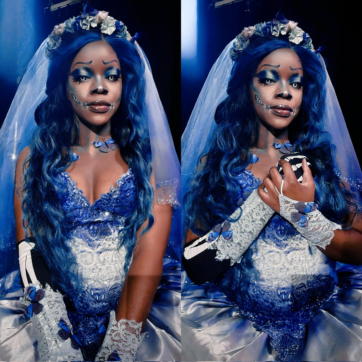 kagonineko's tweet photo. Day 19! Corpse bride 

Finally finished! I worked really hard on this and had a shoot yesterday! I decided not body paint
 
#CorpseBride #corpsebridecosplay #31DaysofHalloween #blackcosplayersrock ##blackcosplayersofficial https://t.co/CPaTwhWfgB