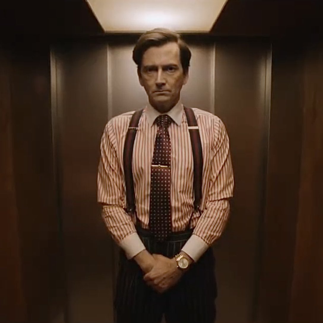 1989_Jayde's tweet photo. Can we talk about the looks that David Tennant was serving in Rivals. Suspenders, sleeve garters AND turtlenecks? You’re joking 💀 https://t.co/qlViFNBkwe
