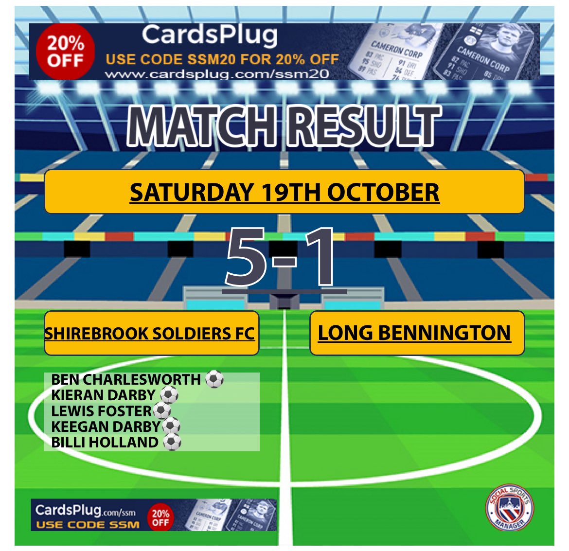 We remain unbeaten in the league 7 wins from 7 games perfect start continues for the lads! #upthesojas <a href="/CentralMidsAll/">⚽️ Central Midlands Alliance ⚽️</a> <a href="/DerbyshireFA/">Derbyshire FA</a> <a href="/NonLeagueCrowd/">Non League Crowds</a>