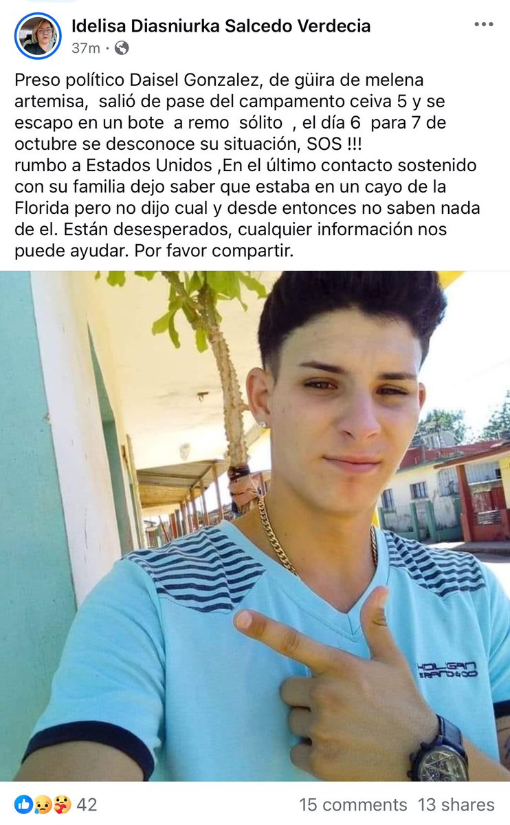 Por favor, ayuden a difundir para que lo localicen lo antes posible. No se sabe nada de su paradero desde esa fecha.