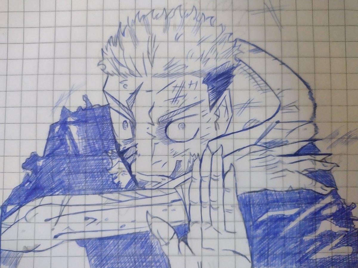 Zekret2's tweet photo. Usé un panel de referencia (no calque) #jjk #art #yujiitadori https://t.co/l60DCPamxT